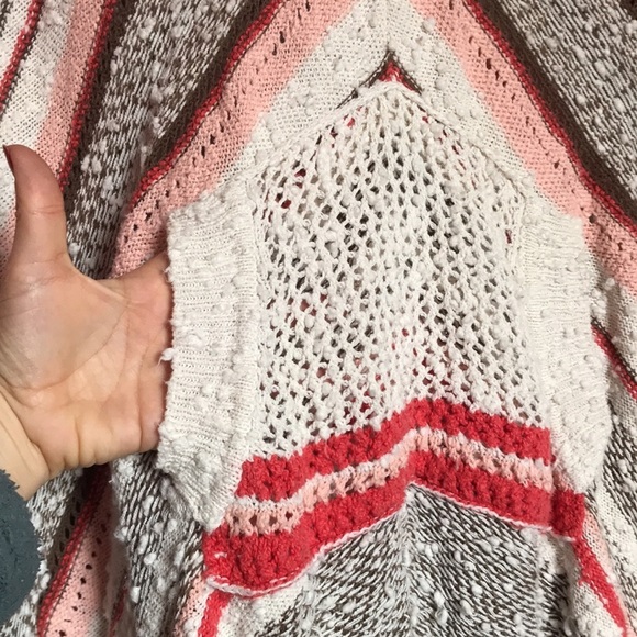 Free people hooded poncho throw sweater xs s small 0 2 4 6 knit - Picture 2 of 4